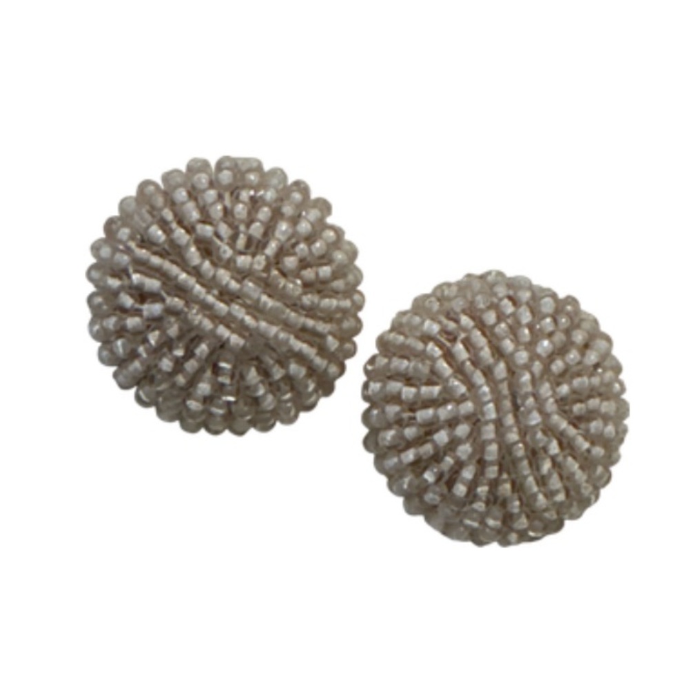 Vintage Elegant Beaded Stud clip-on Earrings